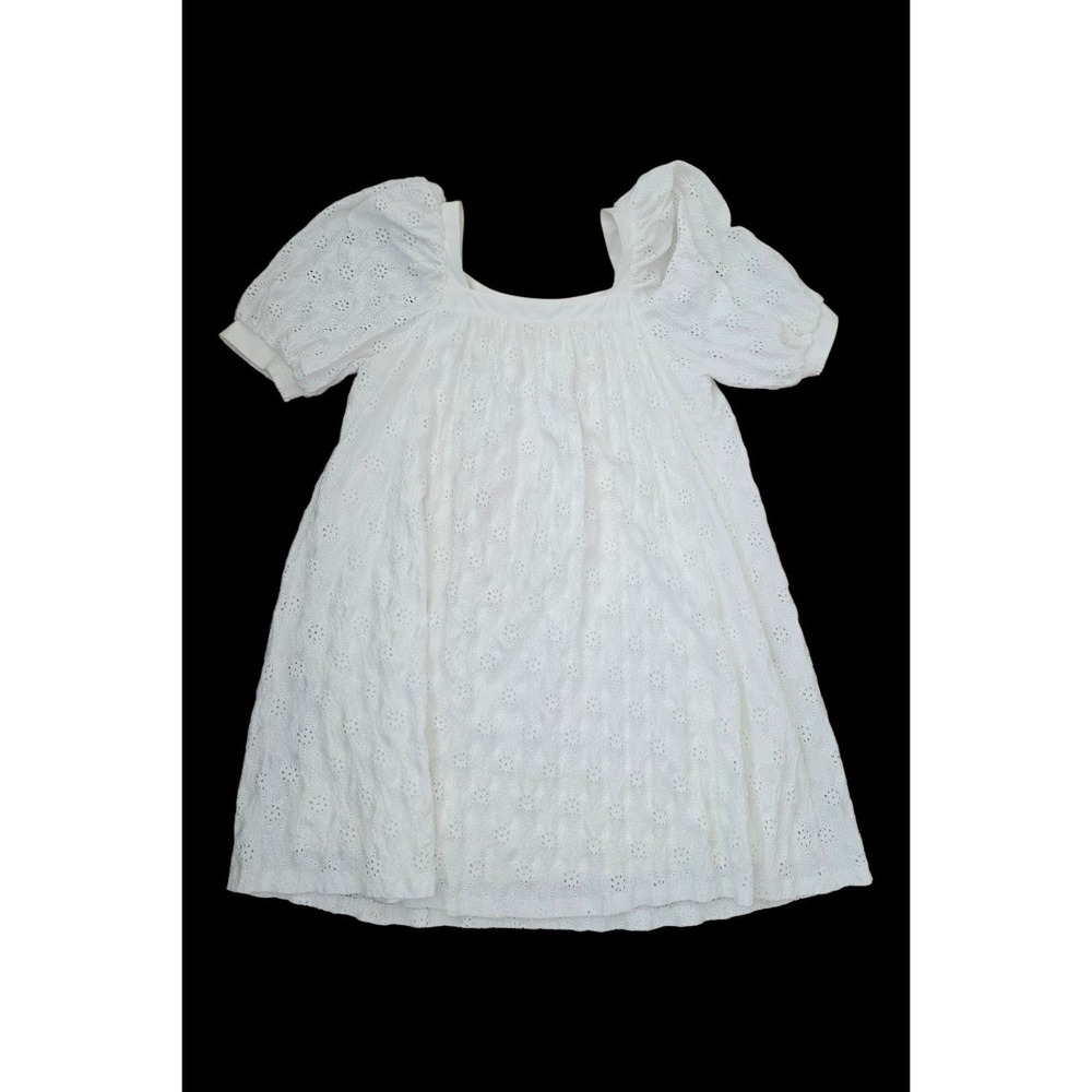 Maeve Anthro White Cottage Resort Boho Fairy Embroidred Eyelet Mini Dress sz XS